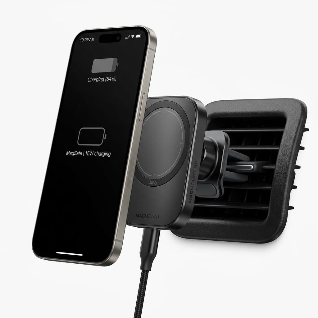 Support Téléphone MagSafe Induction 15W Grille d'Aération vue 2
